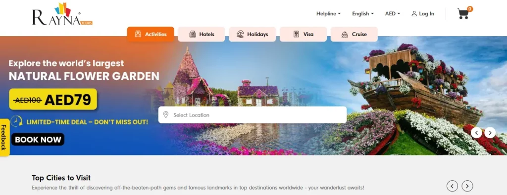 rayana Tours web screnn shot