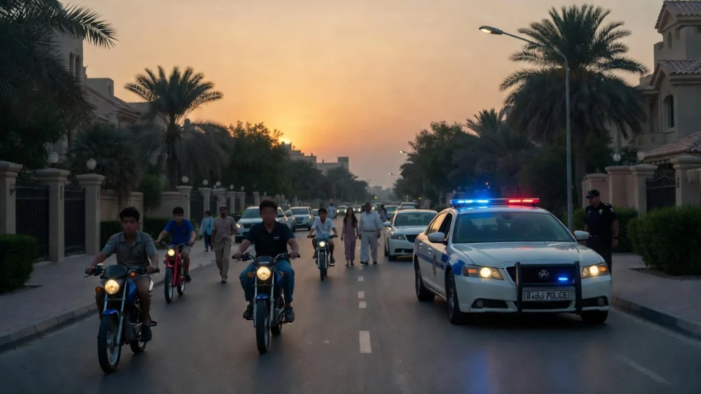 Dubai Police Warn Teens Over Residential Bike Riding During Ramadan Evenings